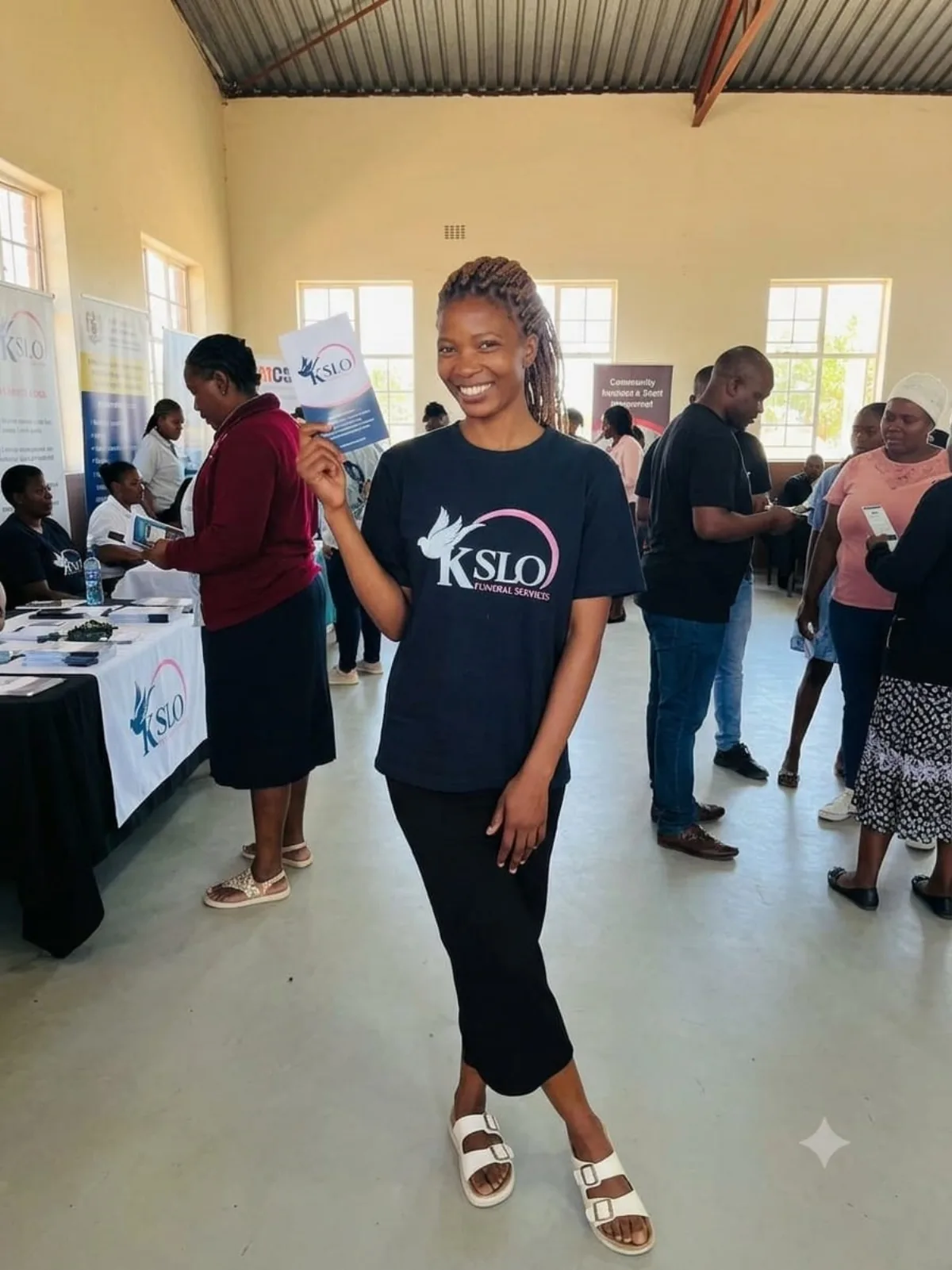 KSLO representative at a community outreach event